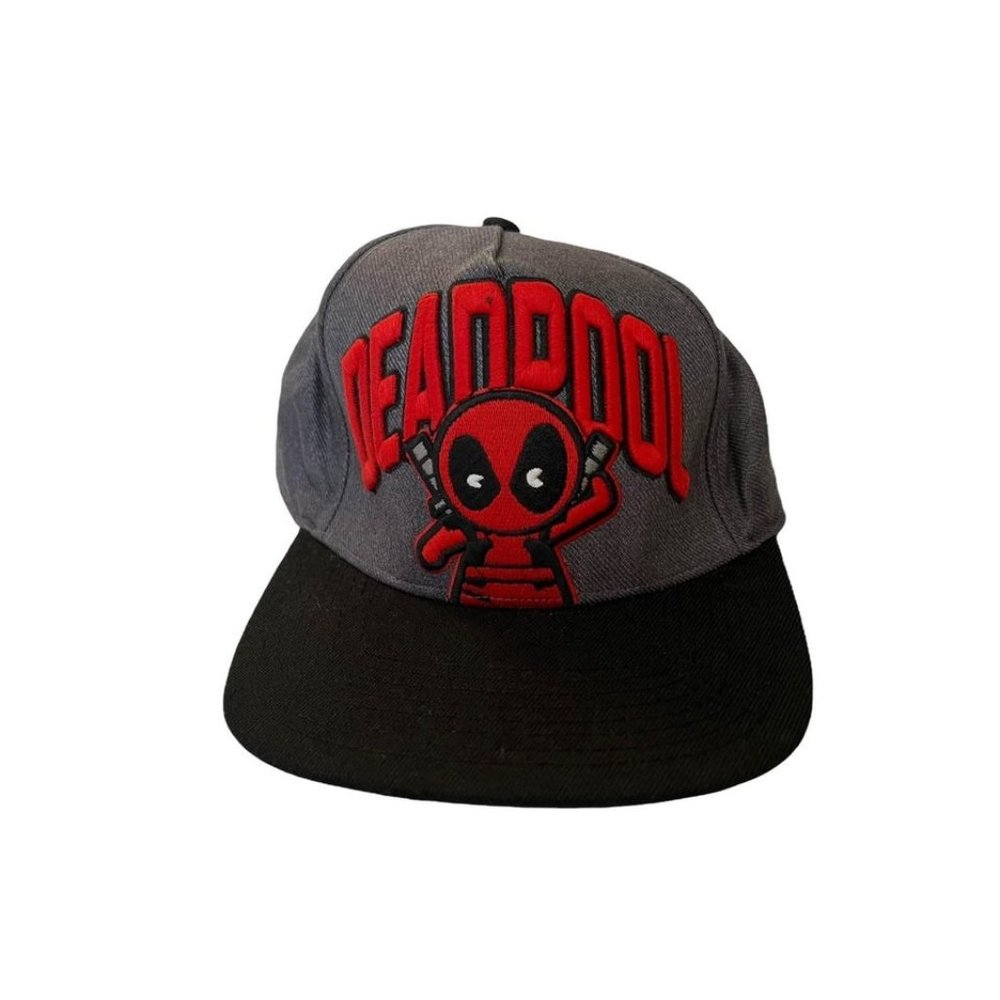 Marvel Deadpool Grey Black Red Hat Cap Adjustable